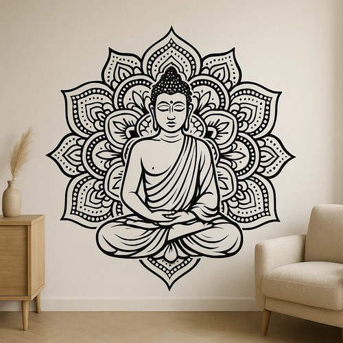 Buddha mandala wandtattoo - buddha,