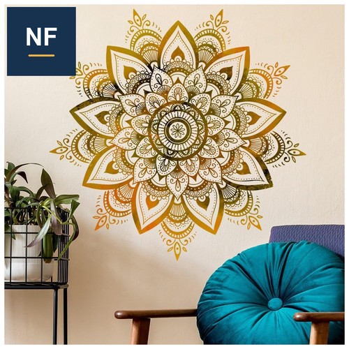 Wandtattoo mandala gold gelb - wandtattoo,