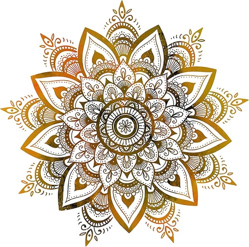 Wandtattoo mandala gold boho - mandala,