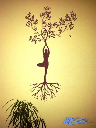 Wandtattoo frau baum wurzeln - wandtattoo,