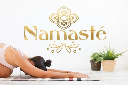 Wandtattoo namaste gold buddha - wandtattoo,